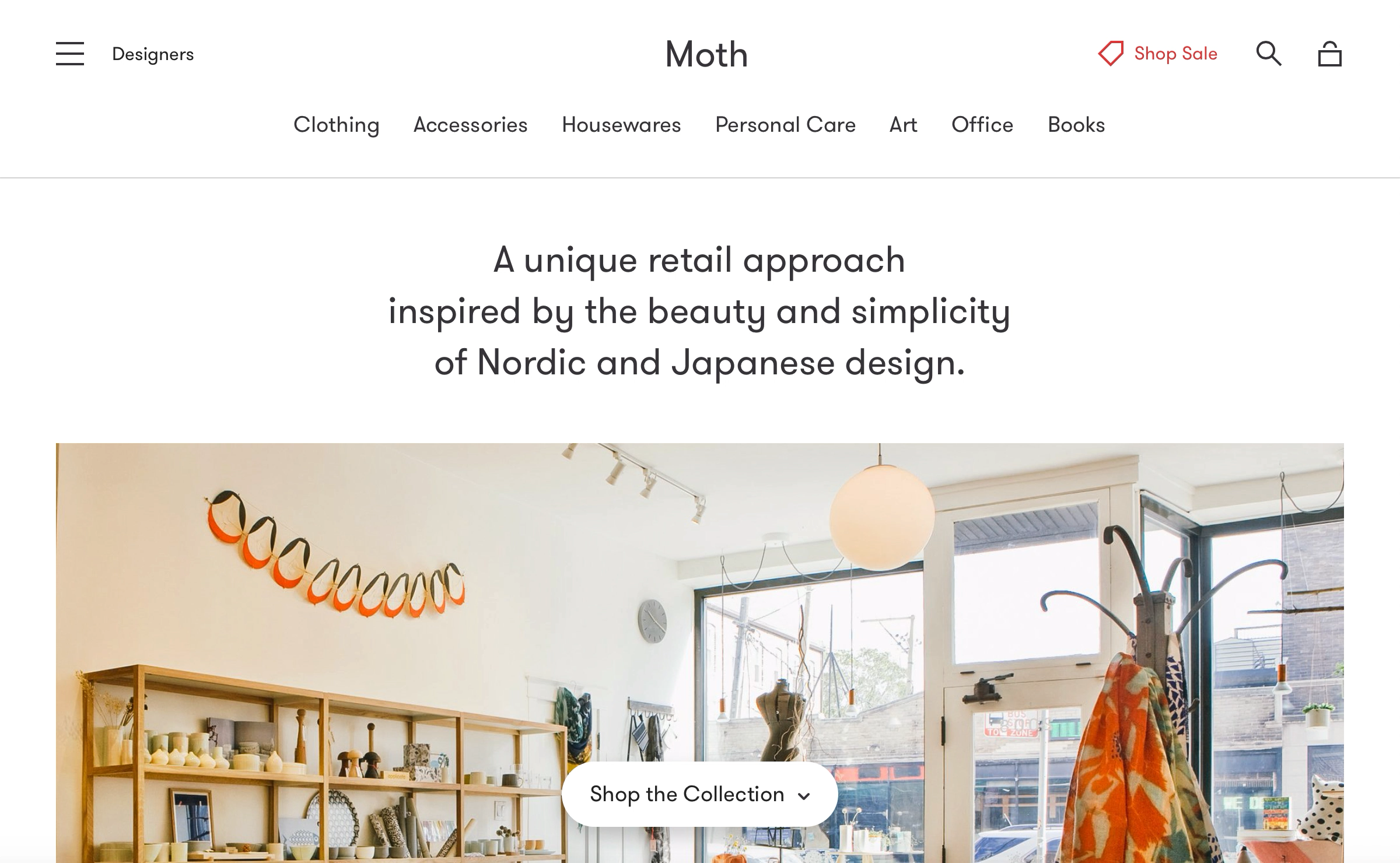 Explore the interior and browse new arrivals on the home page.